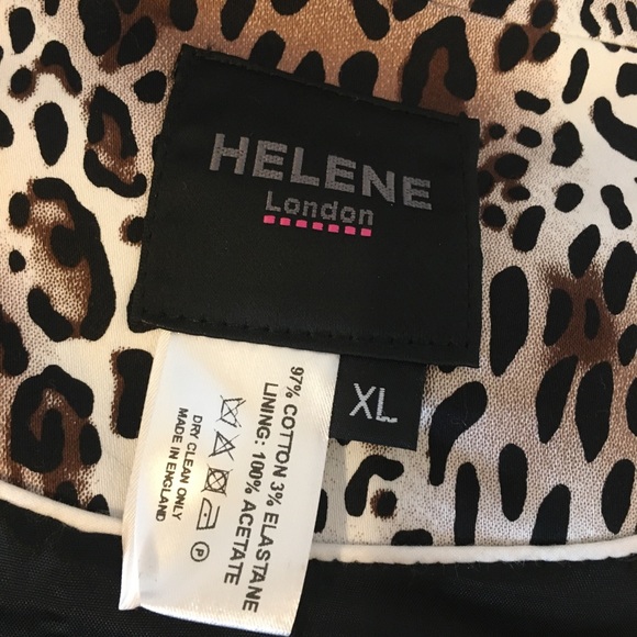 New HELENE BERMAN Leopard Double Breasted Trench Coat XL - Picture 12 of 12